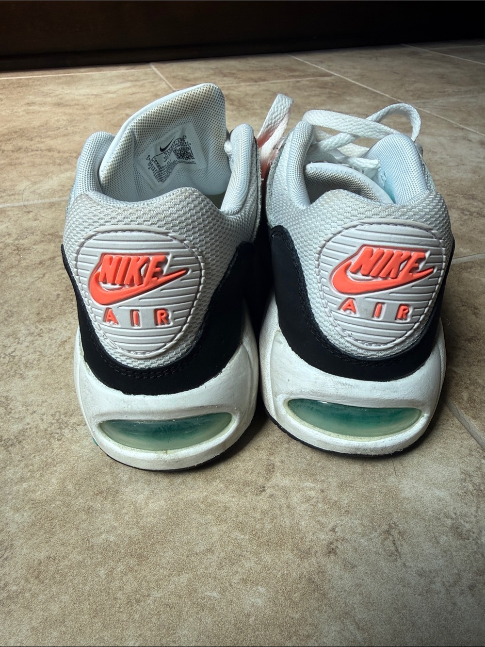Nike White and Black Sneakers with Teal and Coral Accents - Picture 4 of 6